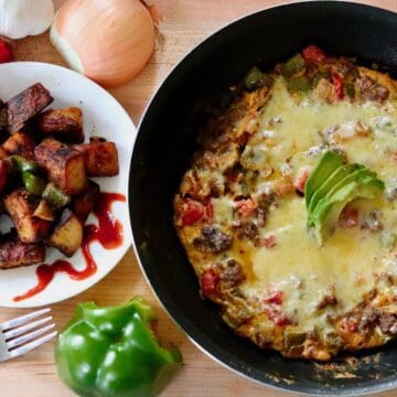 curried italian sausage frittata and indian spiced breakfast potatoes